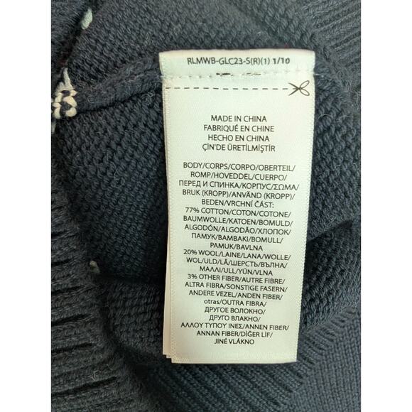 Polo Ralph Lauren Sweater Boys Size 6 Navy Reindeer Long Sleeve Shawl Collar NWT - Picture 4 of 5